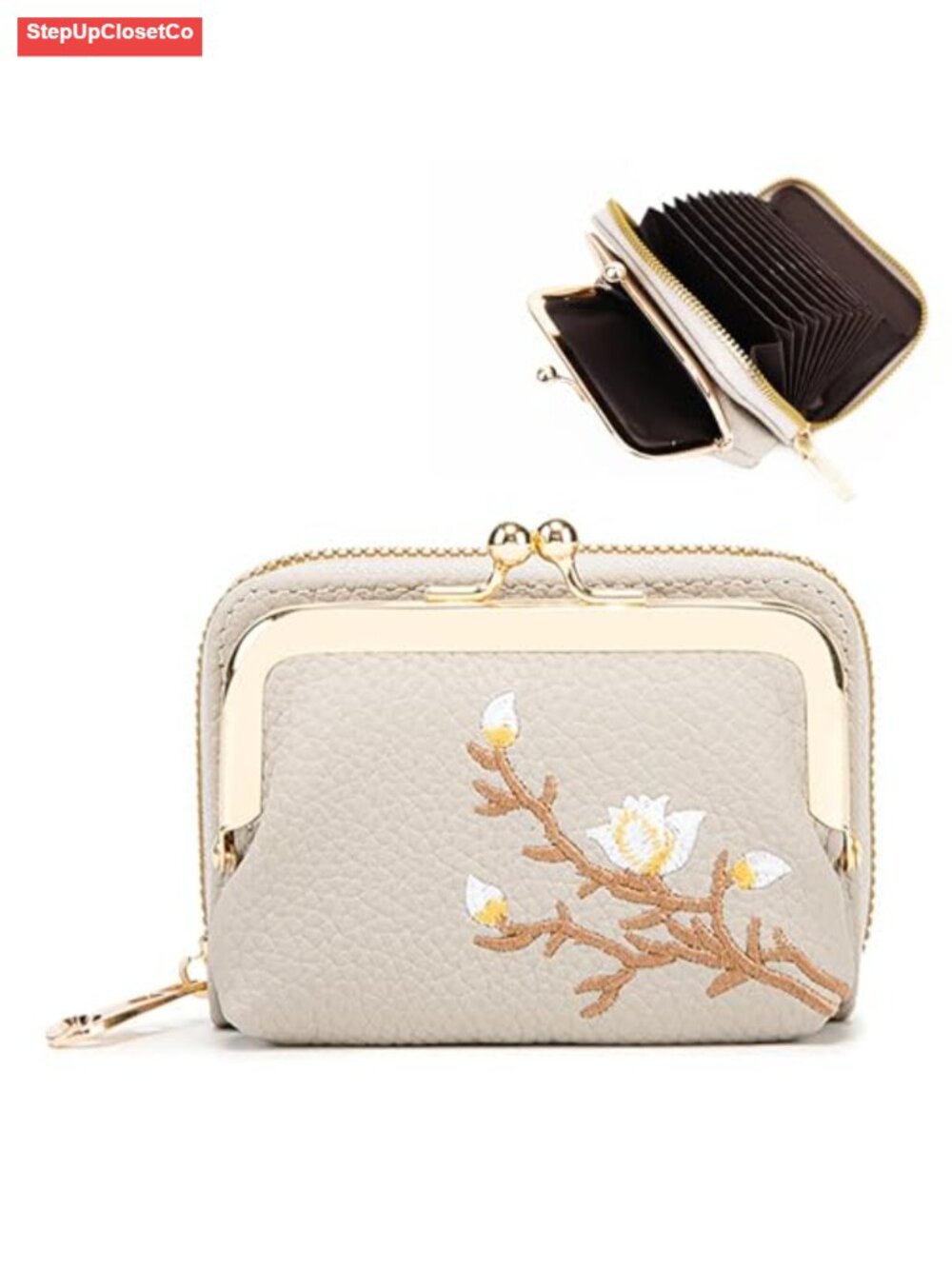 PU Leather Card Holder & Coin Purse with 11 Card Slots